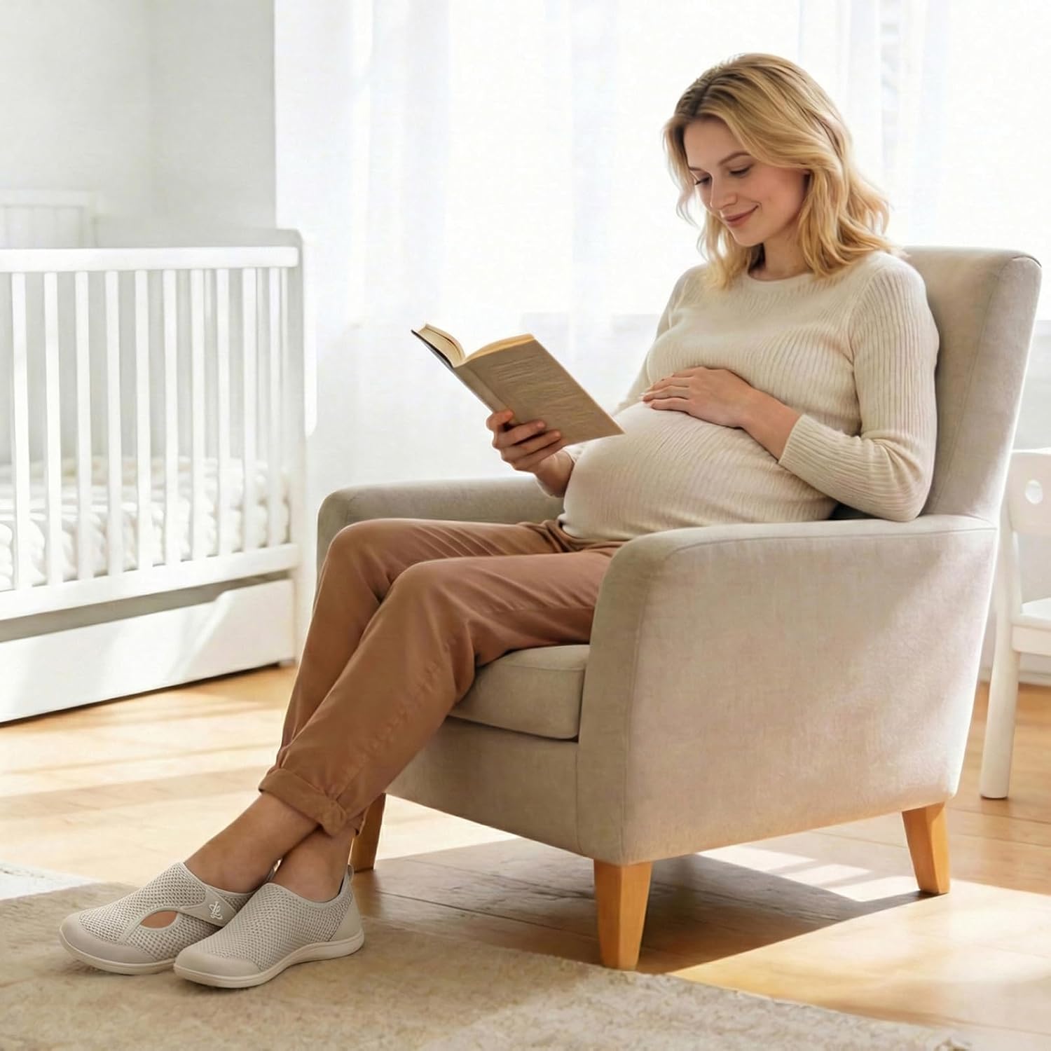 LeIsfIt Womens Wide Diabetic Shoes Adjustable Barefoot Walking Shoes Breathable Zero Drop Sneakers for Wide Width Arthritis Edema Feet - Image 2