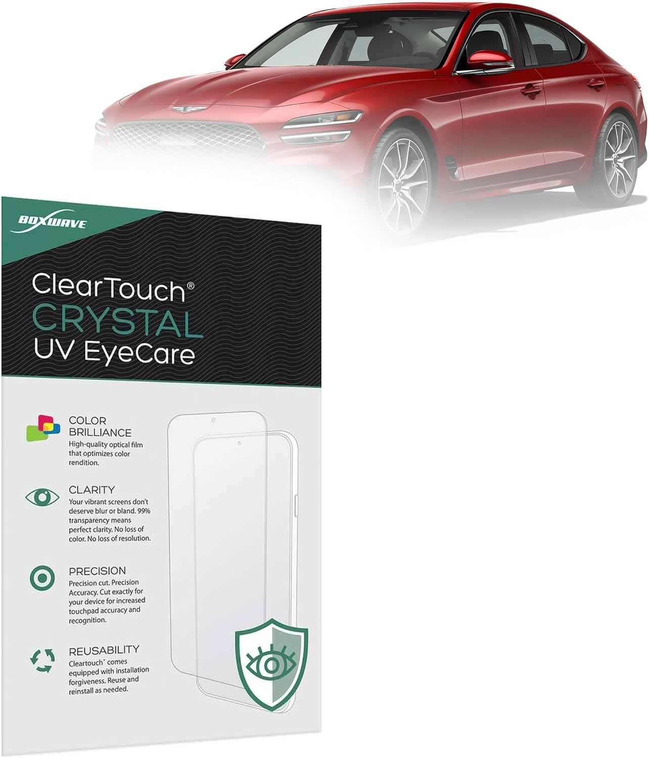 BoxWave Screen Protector Compatible With Genesis 2023 G70 Display (10.3 in) - ClearTouch Crystal Anti-UV EyeCare (2-Pack), Filters out Harmful Blue Light Reduce Fatigue