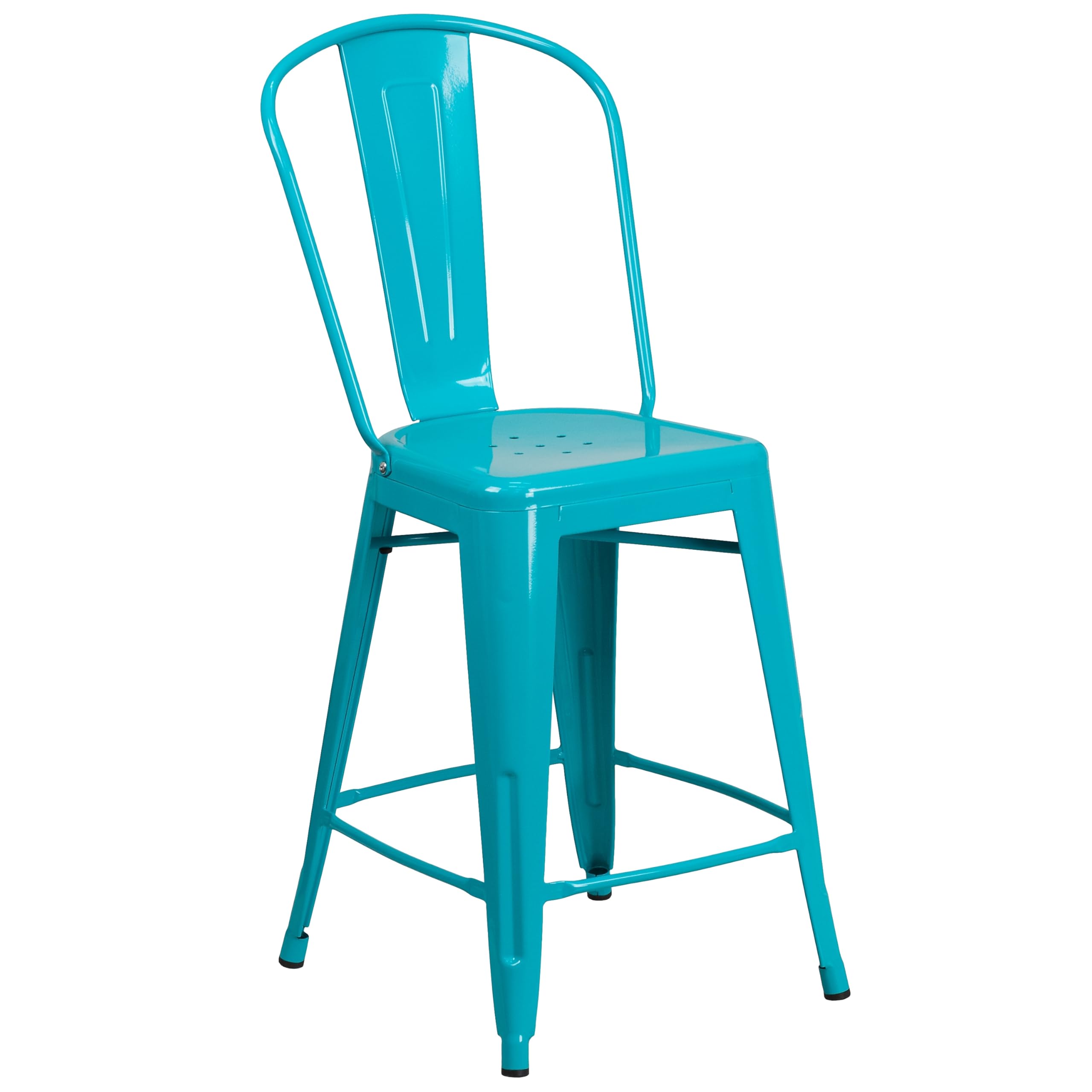 Flash Furniture Crystal Teal-blue / Set of 1 / Metal Seat Stools & Bar Chairs