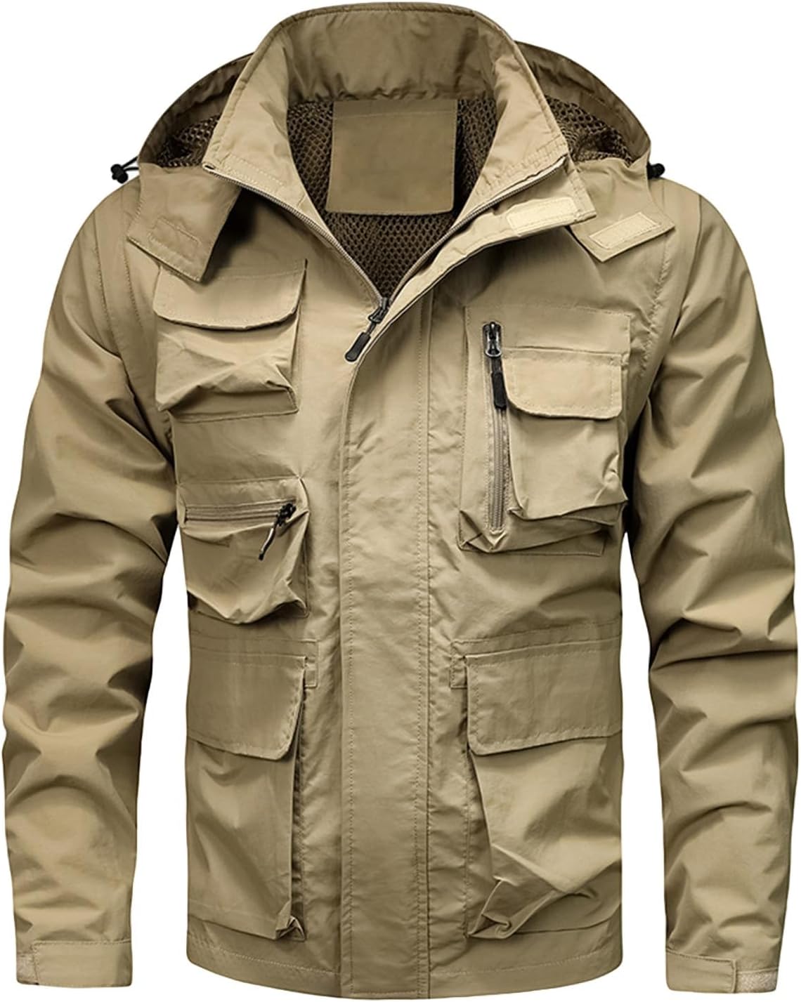 Men's 3-in-1 Detachable Winter Jacket Thicken Parka Winter Work Cargo Pockets Coat With Detachable Hood Sleeves