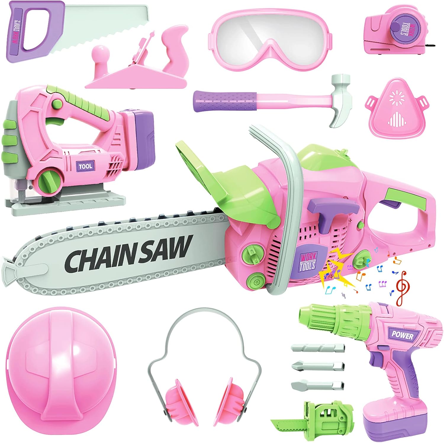 Kids Construction Tool Set for 3 4 5 6 7 Year Old Boys Girl