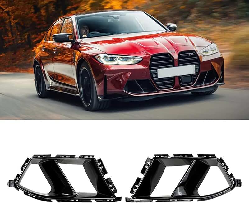 CSL Style Front Bumper Air Vent Covers for BMW G80 M3 G82 M4 - Glossy Black