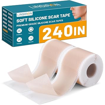 Silicone Scar Tape, 1.6"X120" 2 Rolls6 Meters Total | Reusable Medical Grade Scar Away Silicone Scar Sheets and Face Tape for Wrinkles, Keloid Scars