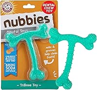 Arm & Hammer Nubbies T-Bone Dental Chew Toy for Dogs - Peanut Butter Flavor, Teeth Cleaning Nubbies for Oral Care Up to 35 lbs