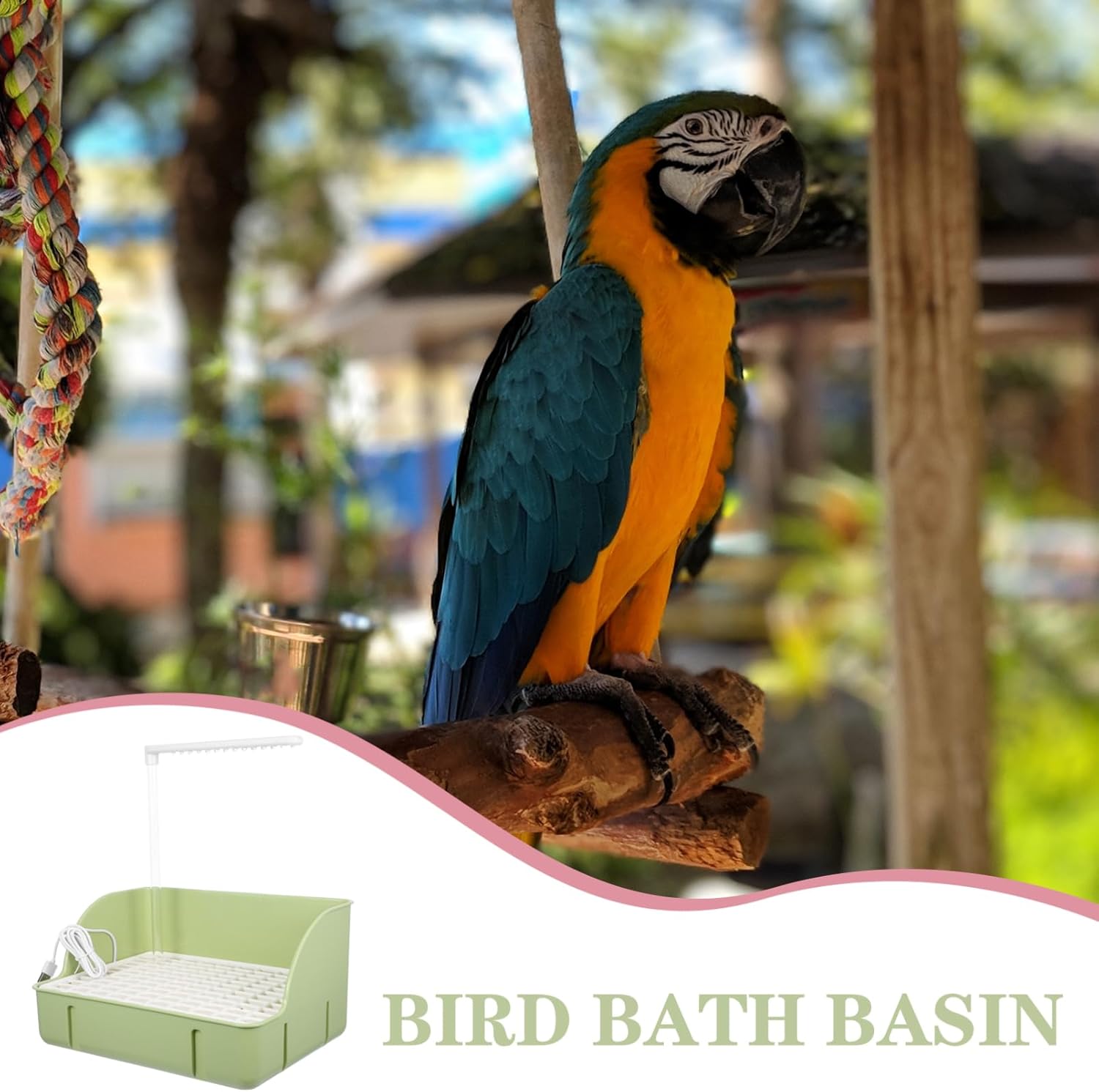 Automatic Circulating Water Bird Bath Tub for Parrots and Small Pets Compact Indoor Shower Bath with Calming Rainfall Effect Interactive Toy Easy Water Usage