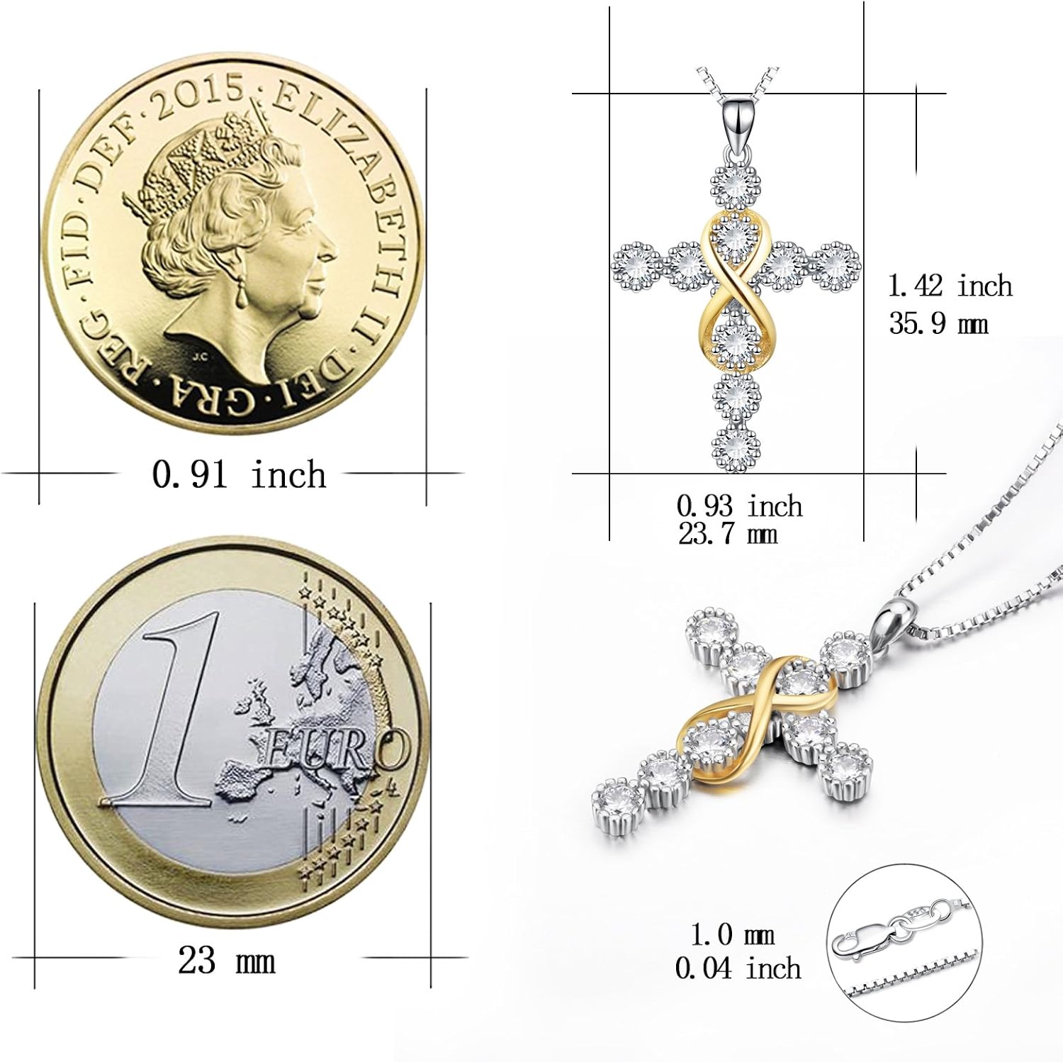 Unendlich U 925 Sterling Silber Kreuzanhänger - Kruzifix Mit Zirkonia