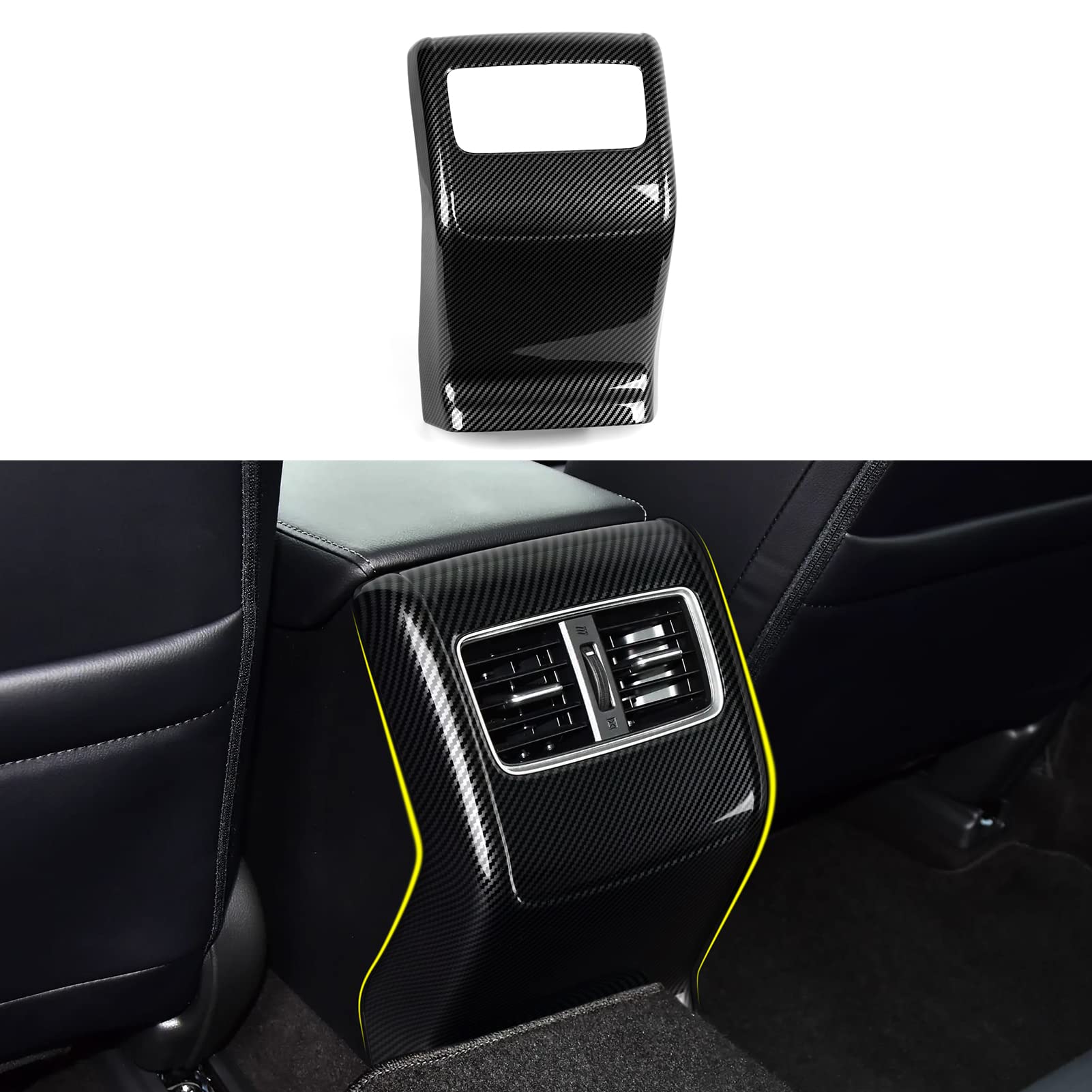 Car Rear AC Outlet Vent Decals for 2018-2022 Honda Accord 10th Gen Accessories ABS Carbon Fiber Stickers