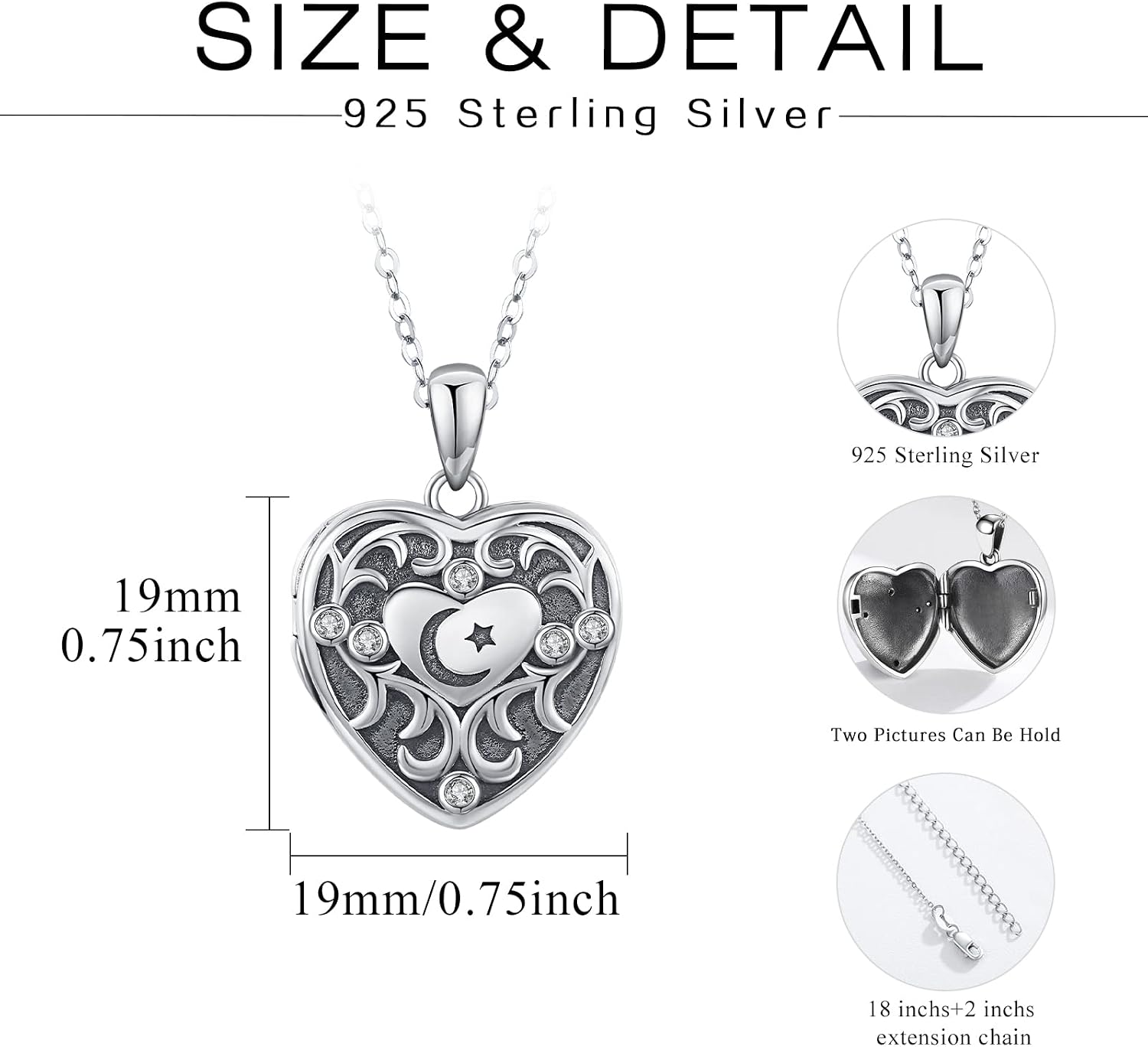 Locket Necklace Sterling Silver Puppy Memorial Heart Locket Pendant That Holds Pictures Heart Vintage Necklaces Dog Memory Locket Jewelry Gifts for Women Pet Lovers