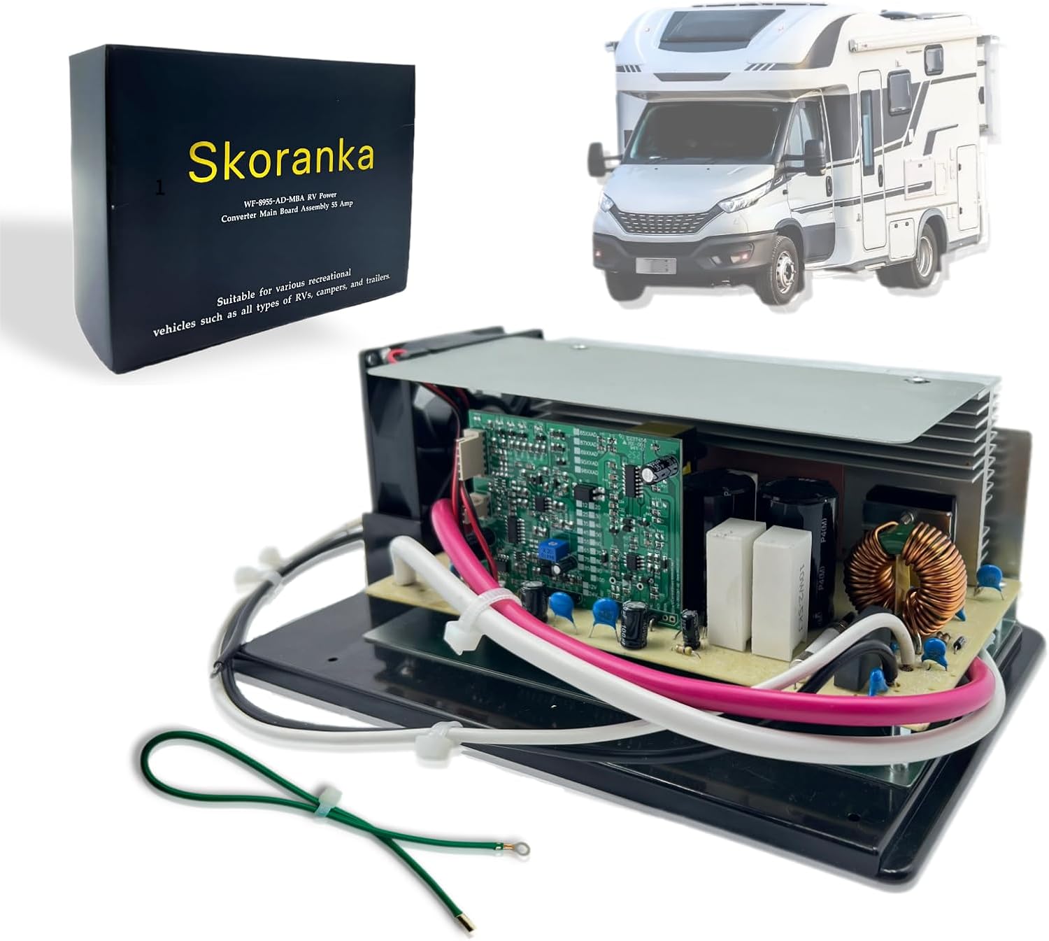 𝟐𝟎𝟐𝟔 𝐔𝐩𝐠𝐫𝐚𝐝𝐞 WF-8955-AD-MBA,55 Amp Power Converter for RV Trailer Camper, Compatible for Lithium Battery and Lead-Acid Batteries,Compatible with WF-8955-MBA/AD,4 Years Warranty