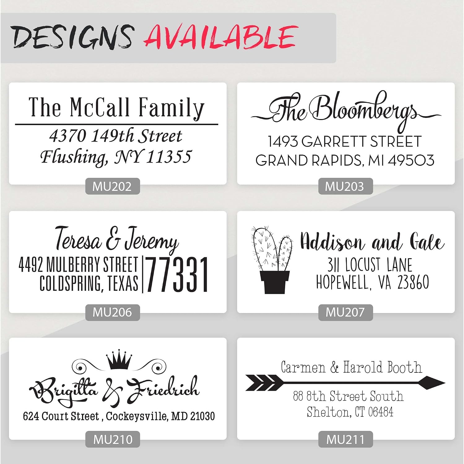 Customized Return Address Stamp - Choose from 20 Styles and 15 Ink Colors - Monogram Personalized Self Inking Stamp