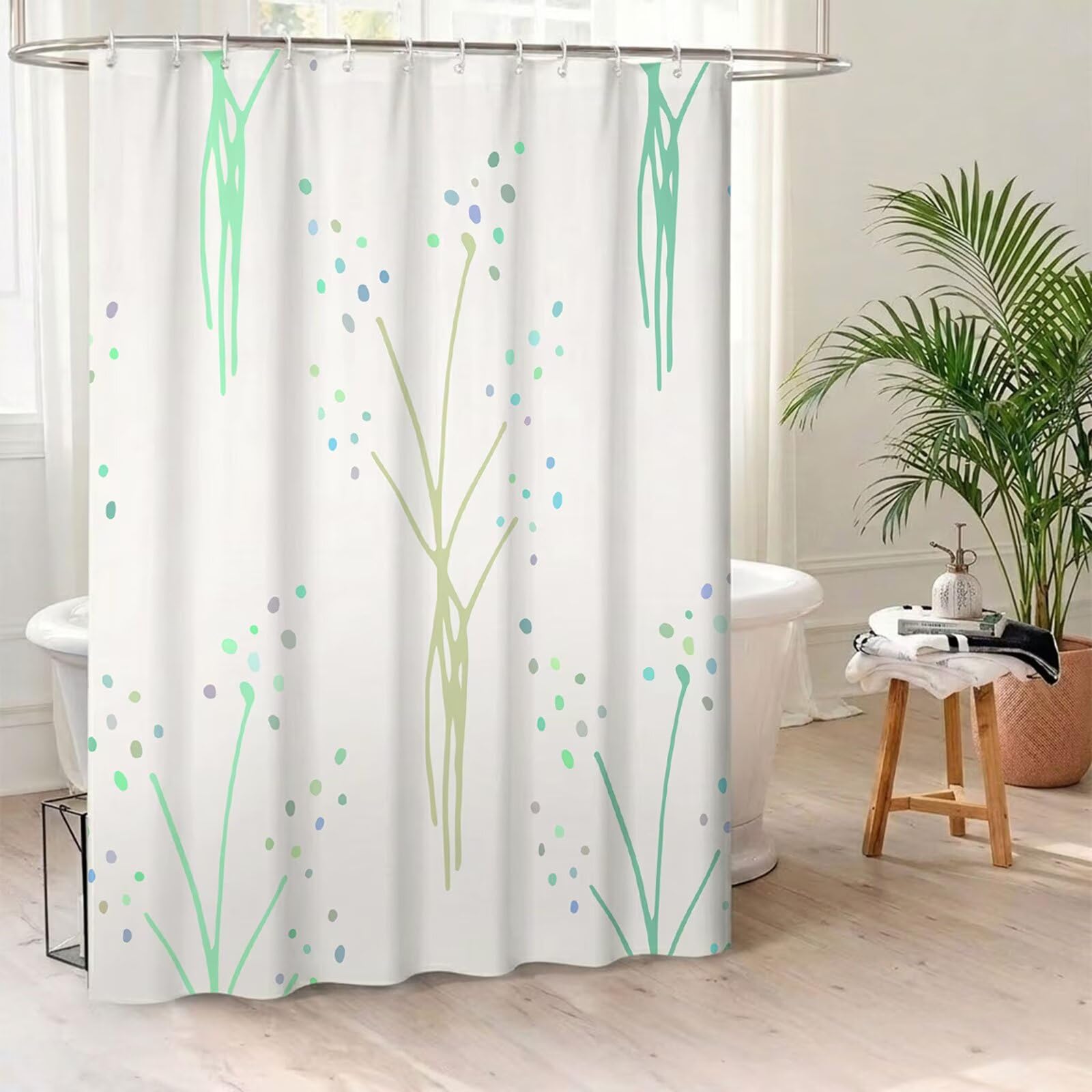 Cortina de Ducha 200x240 cm, Tela de Poliéster Impermeable e Antimoho para Baño, Cortina con 12 Ojales Reforzados y Dobladillo con Peso, Lavable, Shower Curtain para Bañera, Beige & Simple Y1#579