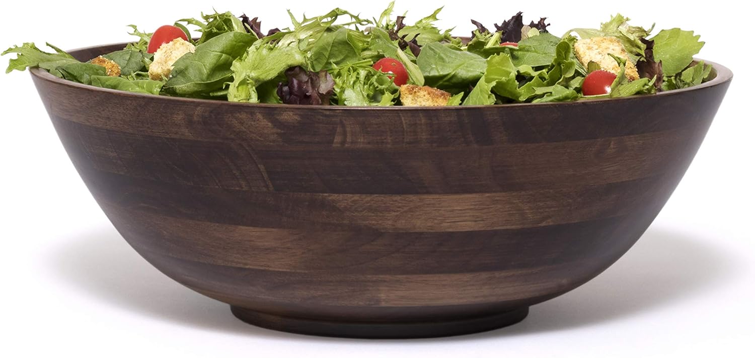 Lipper International Walnut finished 14" Salad Bowl, Large - Single Bowl (274WN) - Image 3