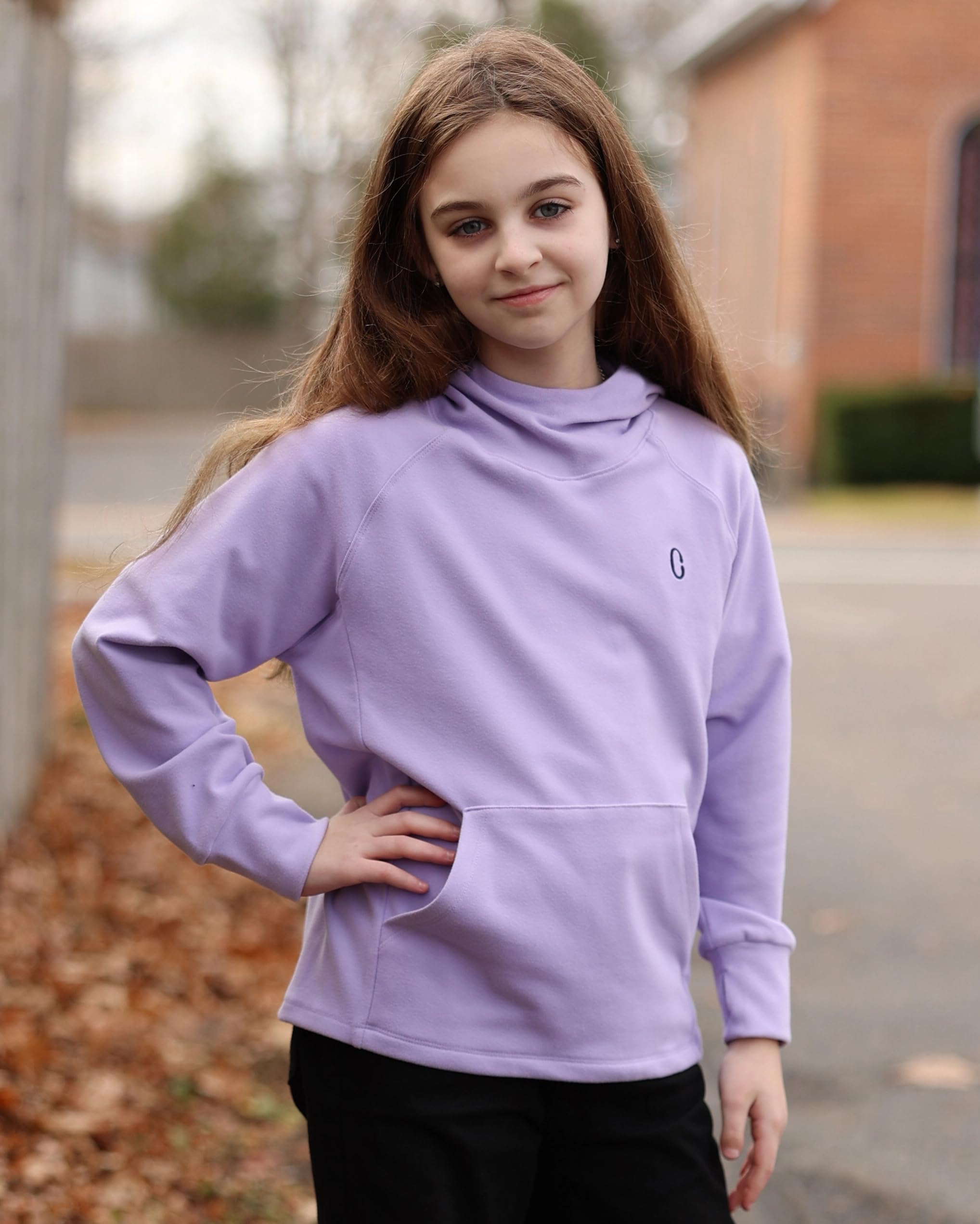 Rolanko Sudaderas con Capucha de Forro Polar para Niñas Manga Larga Pulóver Ligero y Cómodo con Capucha y con Bolsillo, Ropa Deportiva Cálida para Niños