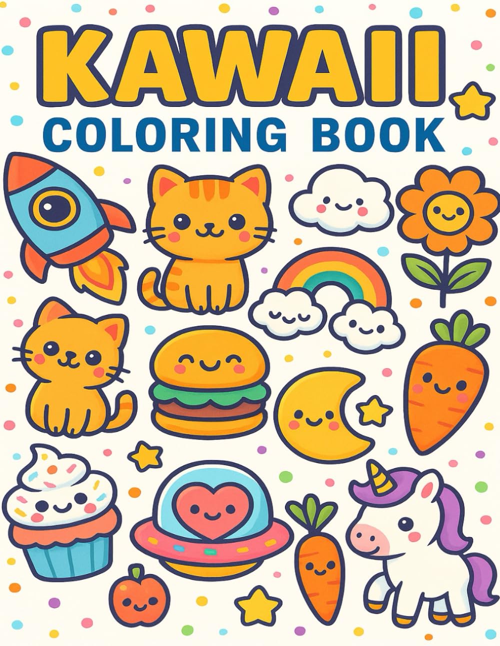 Kawaii Coloring Book: Super Cute Kawaii Animals, Food & Space Scenes for Kids