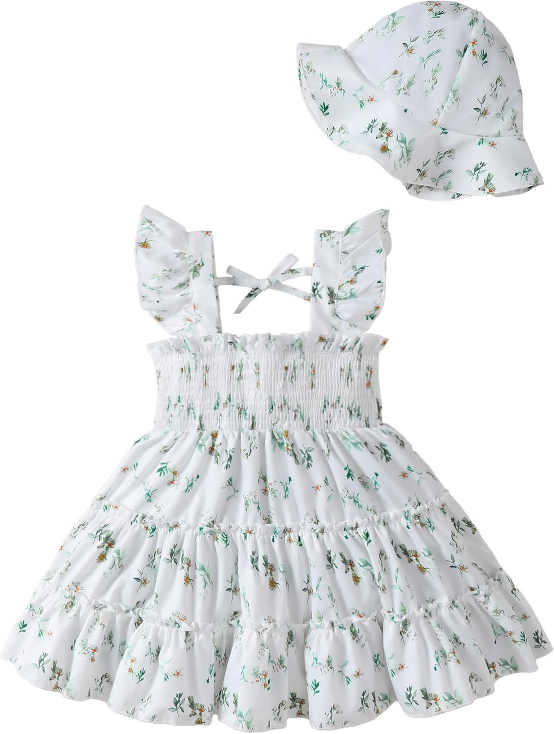 Kids Toddler Dress Baby Girl Summer Clothes Sleeveless Ruffle Smocked Dresses Little Girls Casual Boho Beach Sundress