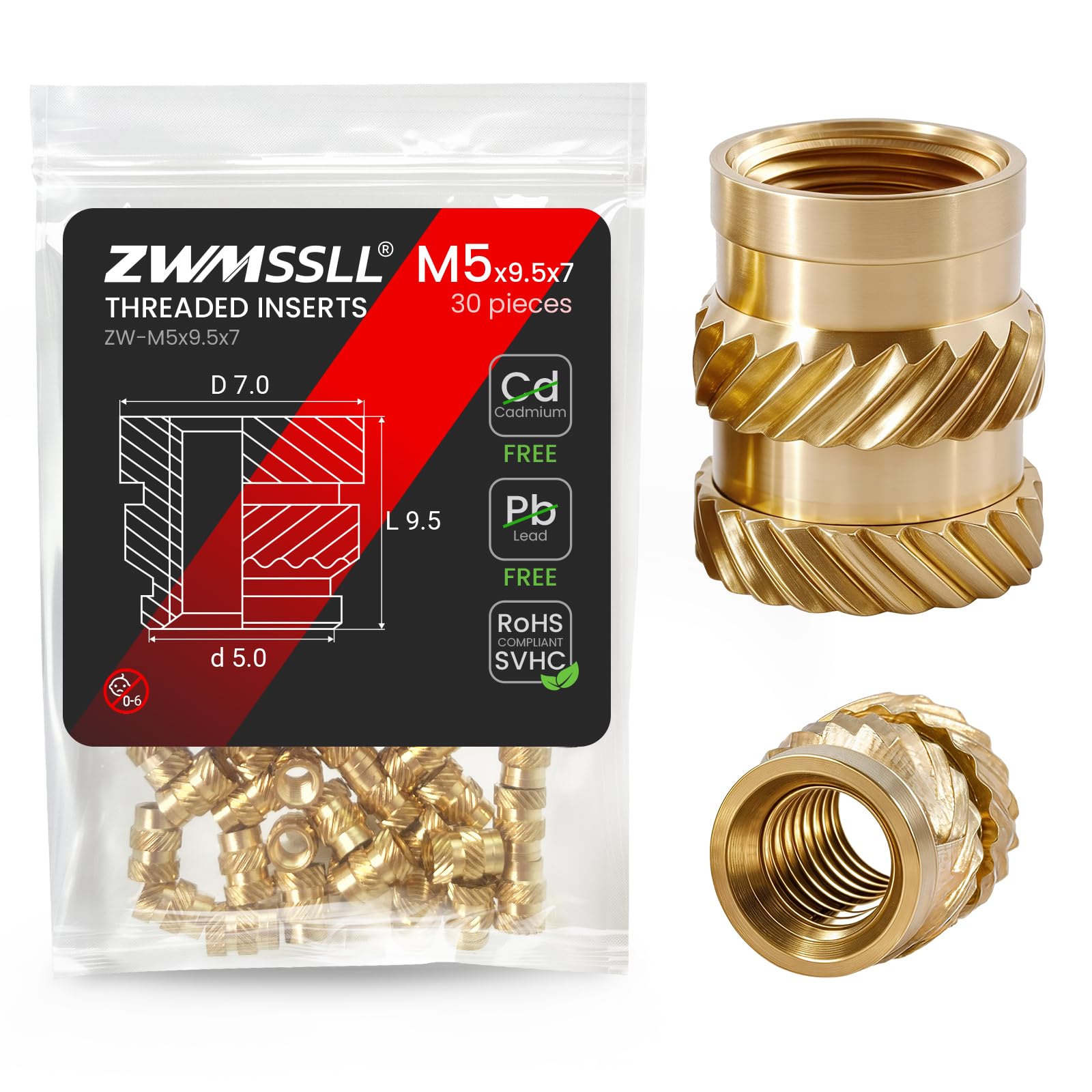 Brass Threaded Inserts for 3D Printing -15 Brass Threaded Inserts for 3D Printing -15