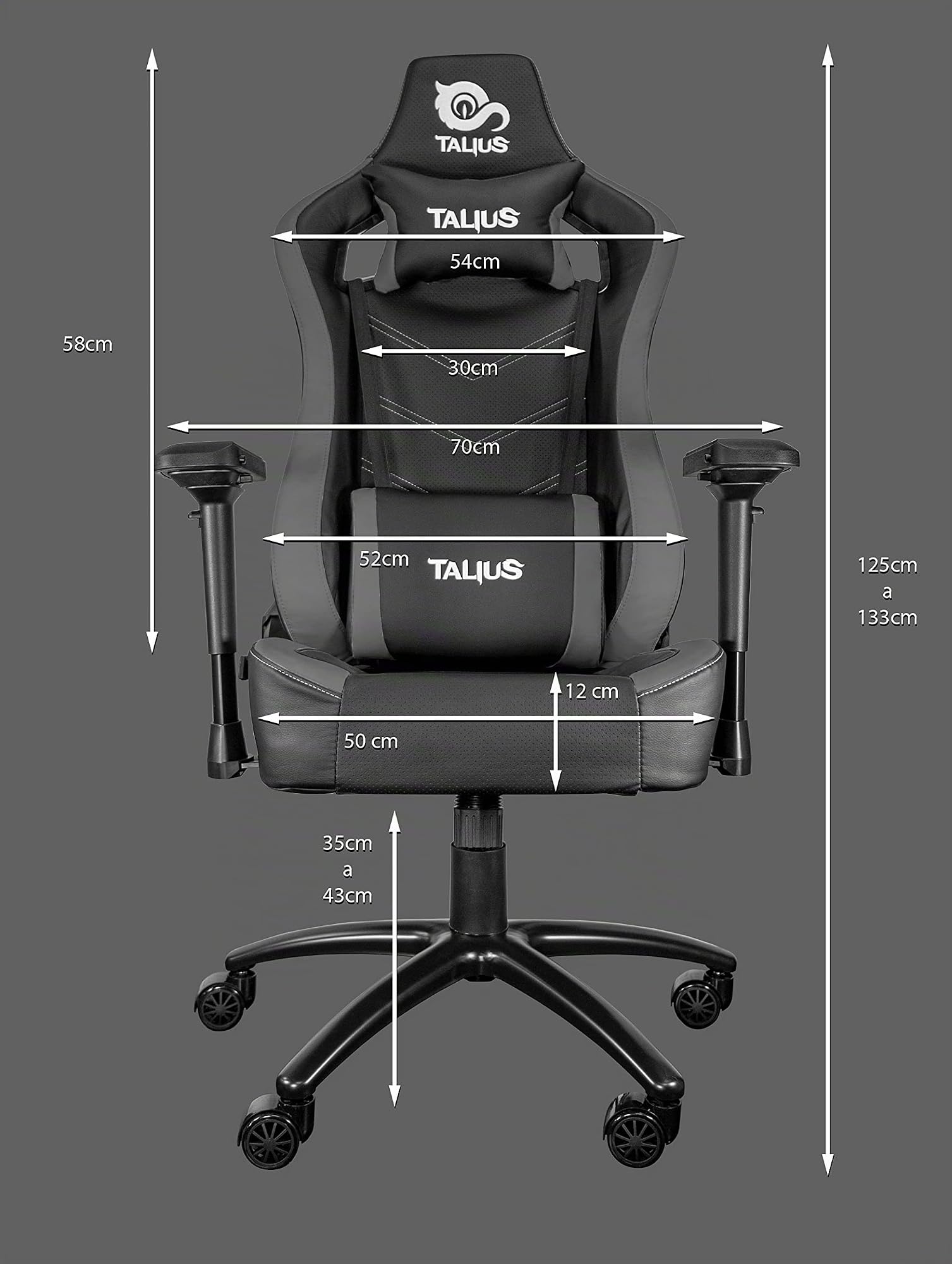 Talius Vulture Silla Gaming Profesional, Butterfly, Ergonómica, Reposabrazos 4D, Base Metal, Altura Ajustable Alto Respaldo Reclinable, Ruedas Nylon (Blue)