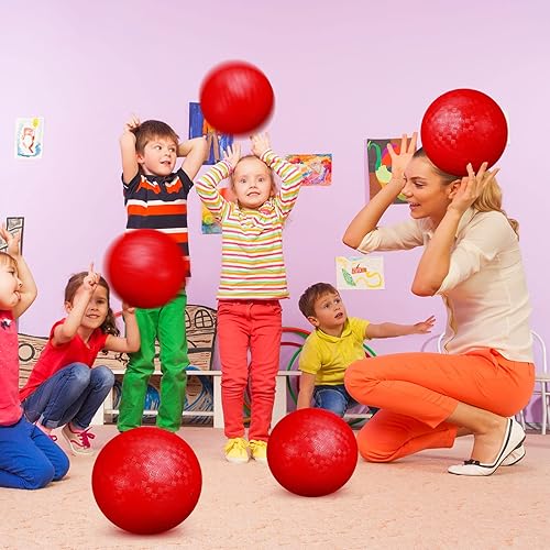 Miniatura 5 de Vinsot Paquete de 12 bolas de juego de 8.5 pulgadas con bomba de mano, pelota inflable de arco iris, balonmano para niños y adultos, interior y