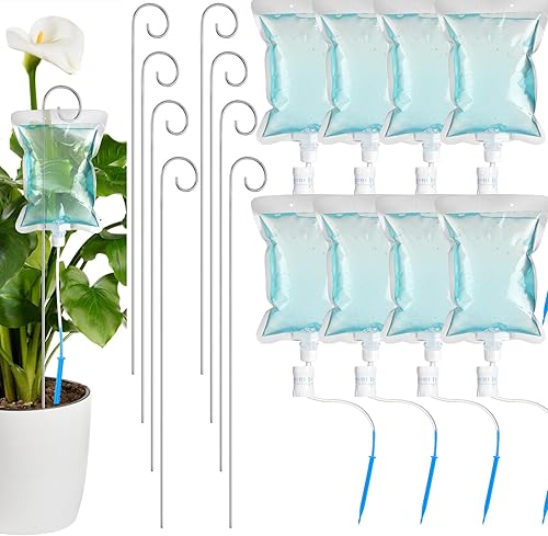 Miniatura 7 de Norme Juego de riego por goteo para plantas de 9 piezas 500 ml Bolsa de agua por goteo Regador de plantas con varillas de soporte Estacas de riego