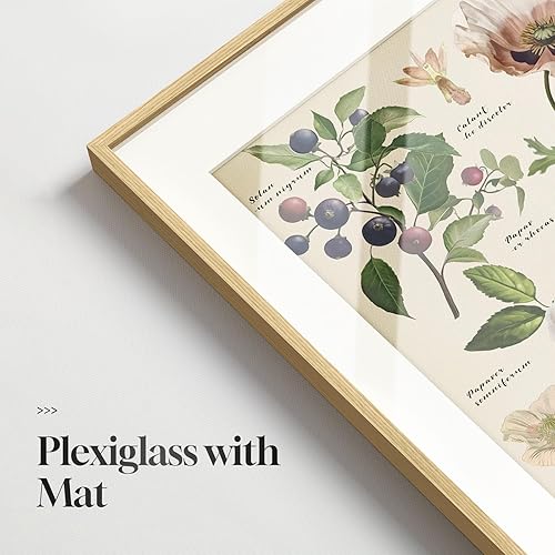 Miniatura 6 de Arte de pared botánico floral enmarcado, juego de 6 impresiones en lienzo de pintura verde con paspartú para decoración moderna de pared de cocina