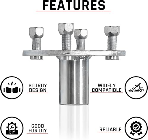 Miniatura 2 de AlveyTech Buje de eje vivo para Go Kart de 4 x 4 pulgadas con reductor de 1 a 34 pulgadas, eje con llave de 14 pulgadas, rueda delantera trasera de
