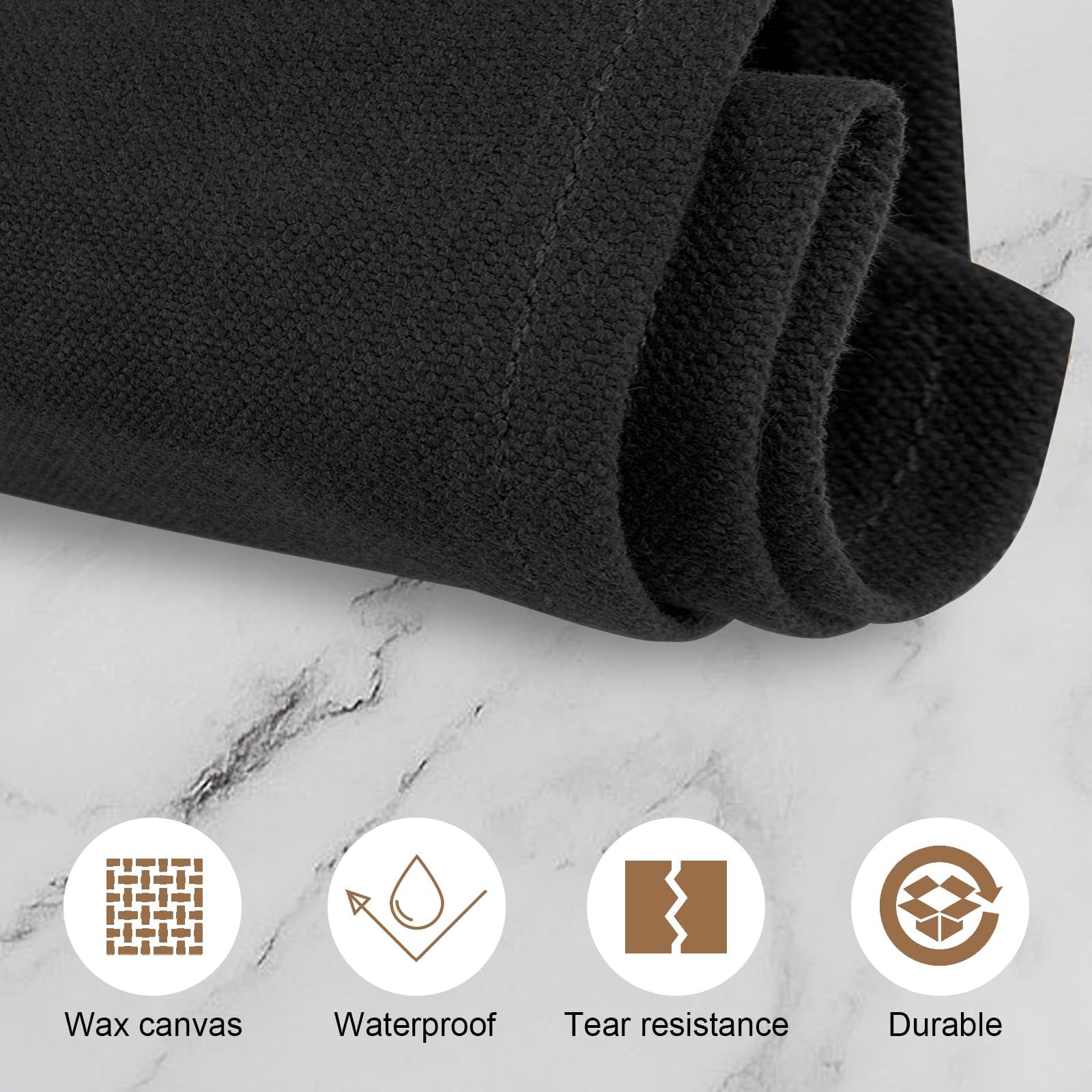 Borsa per coltelli, coltello da cucina con 8 scomparti per coltelli e cucchiai, in tela di cera, regalo per cuochi professionisti o appassionati culinari, Nero , 56 x 43 cm, Conservazione di