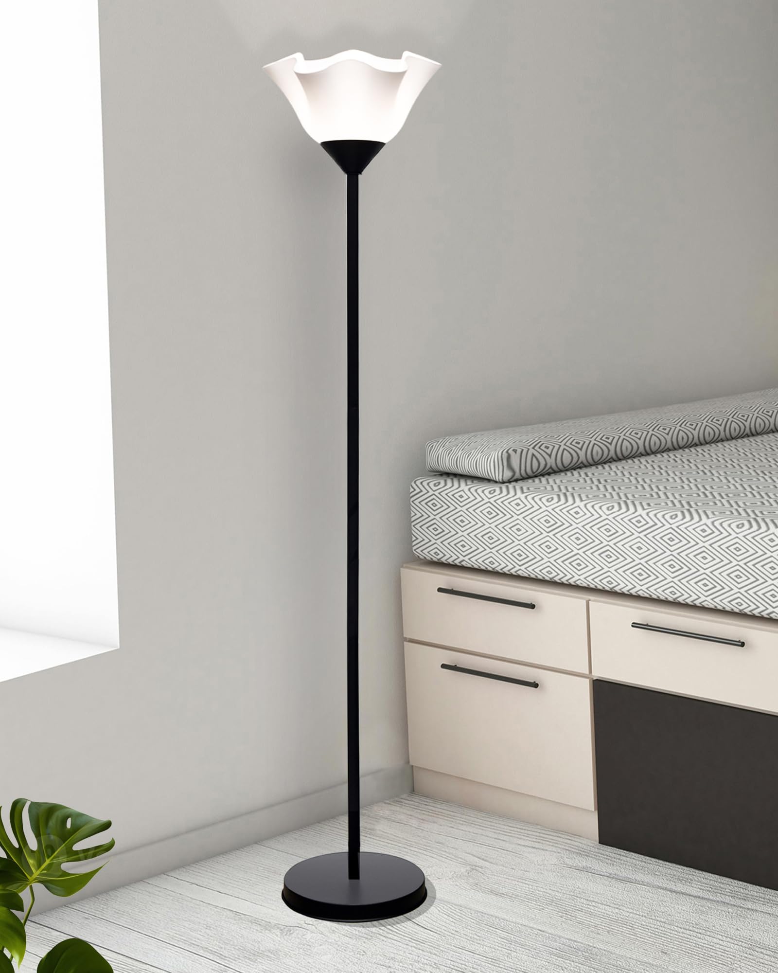 Homesake Sky Tulip Standing Lamps with Acrylic Shade,Modern Floor Lamp for Living Room, Bedrooms, Office Straight Black (Black, Tulip) (B0DFTS5ZP3) Amazon Price History, Amazon Price Tracker