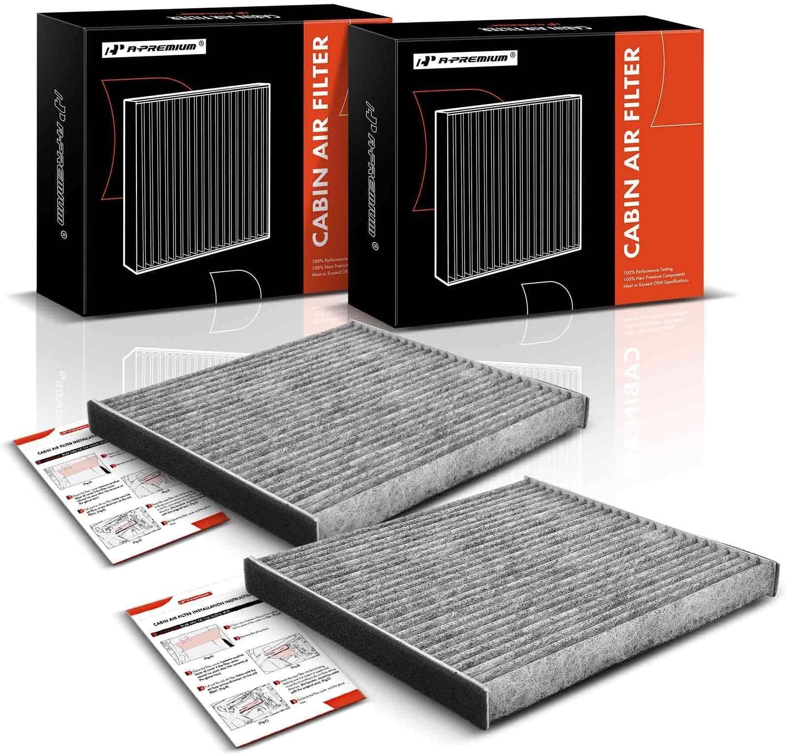 A-Premium 2-PC Cabin Air Filter with Activated Carbon Compatible with Toyota Highlander 2001-2007 & Lexus RX300 1999-2003, IS300 2001-2005 Replace# PC8222P, 8713948020