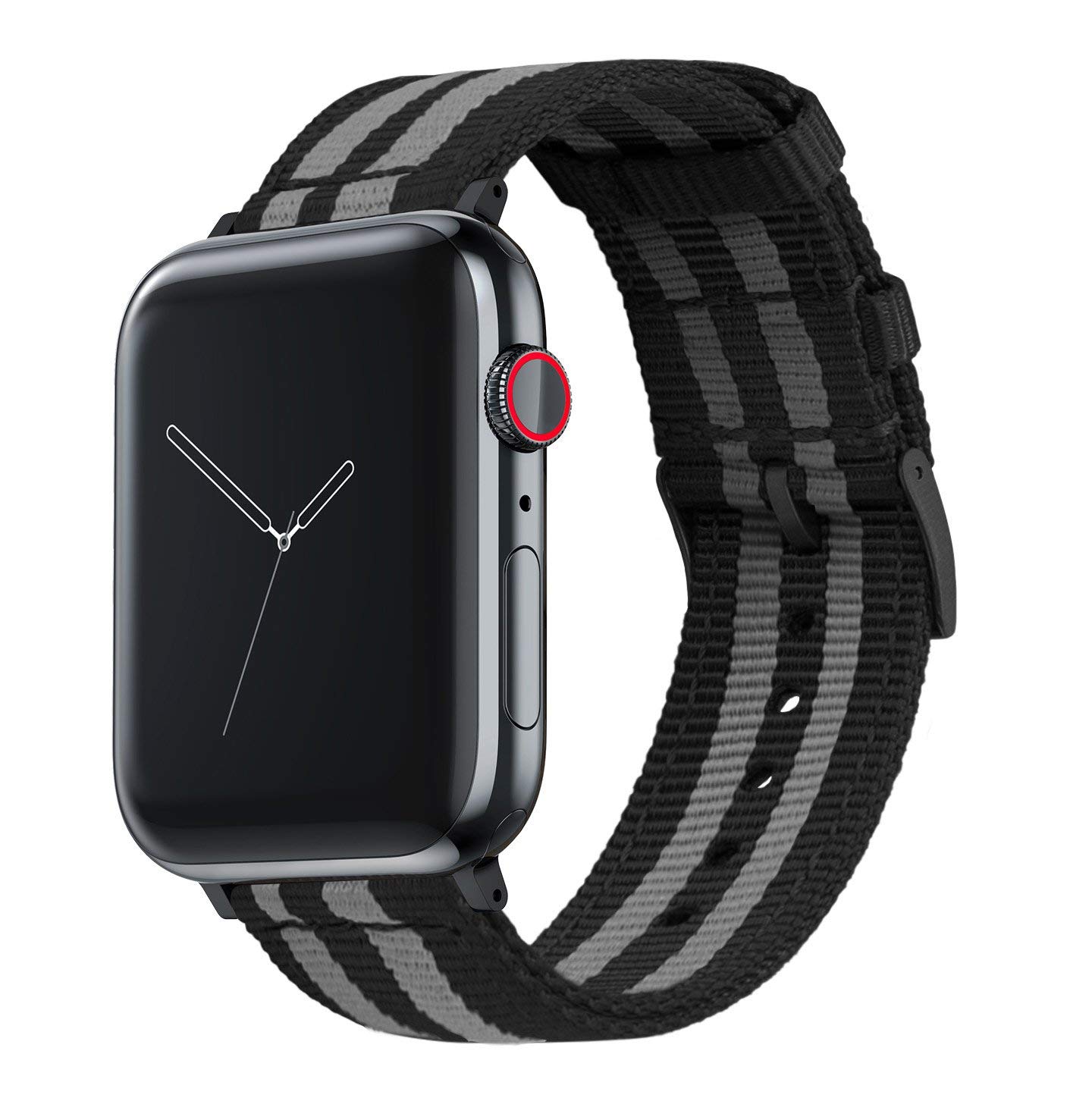 BARTON WATCH BANDSBARTON Two-piece NATO Watch Bands - Compatible with all Apple Watch Models - Series 8, 7, 6, 5, 4, 3, 2,1, SE & Ultra - Size 38mm, 40mm, 41mm, 42mm, 44mm, 45mm & 49mm