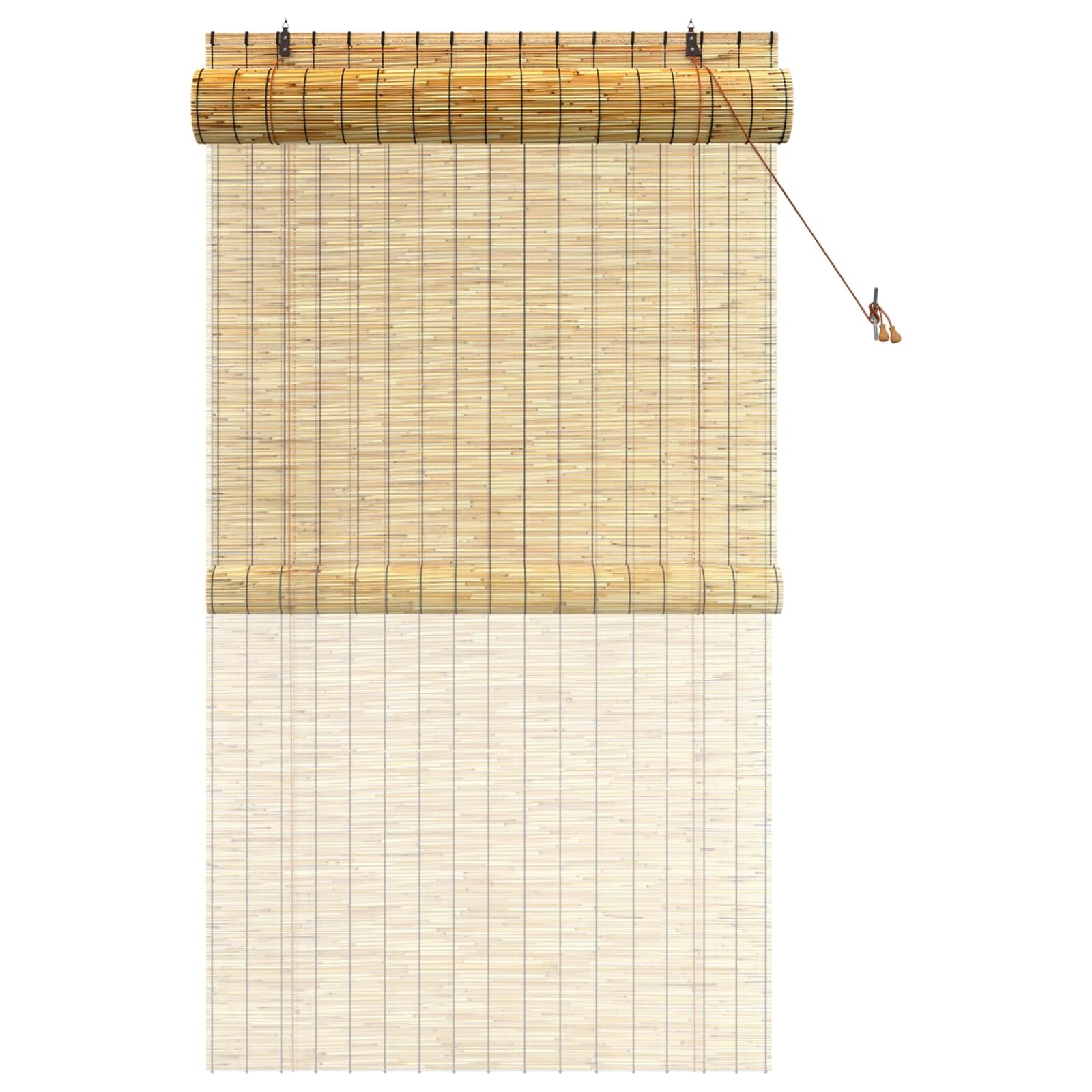 Store enrouleur en roseau - 120 x 220 cm - Naturel - Pour balcon et terrasse