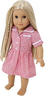 doll Frilly Lily School Summer Uniform Dress, Choice of Colours [Dress Only] to Fit Dolls 14-18 INS [35-45CM], Such as American Girl, Bonnie and Pearl, Hannah by Gotz, Happy Kidz, Design a Friend, Kidz and Cats, Precious Day Girl