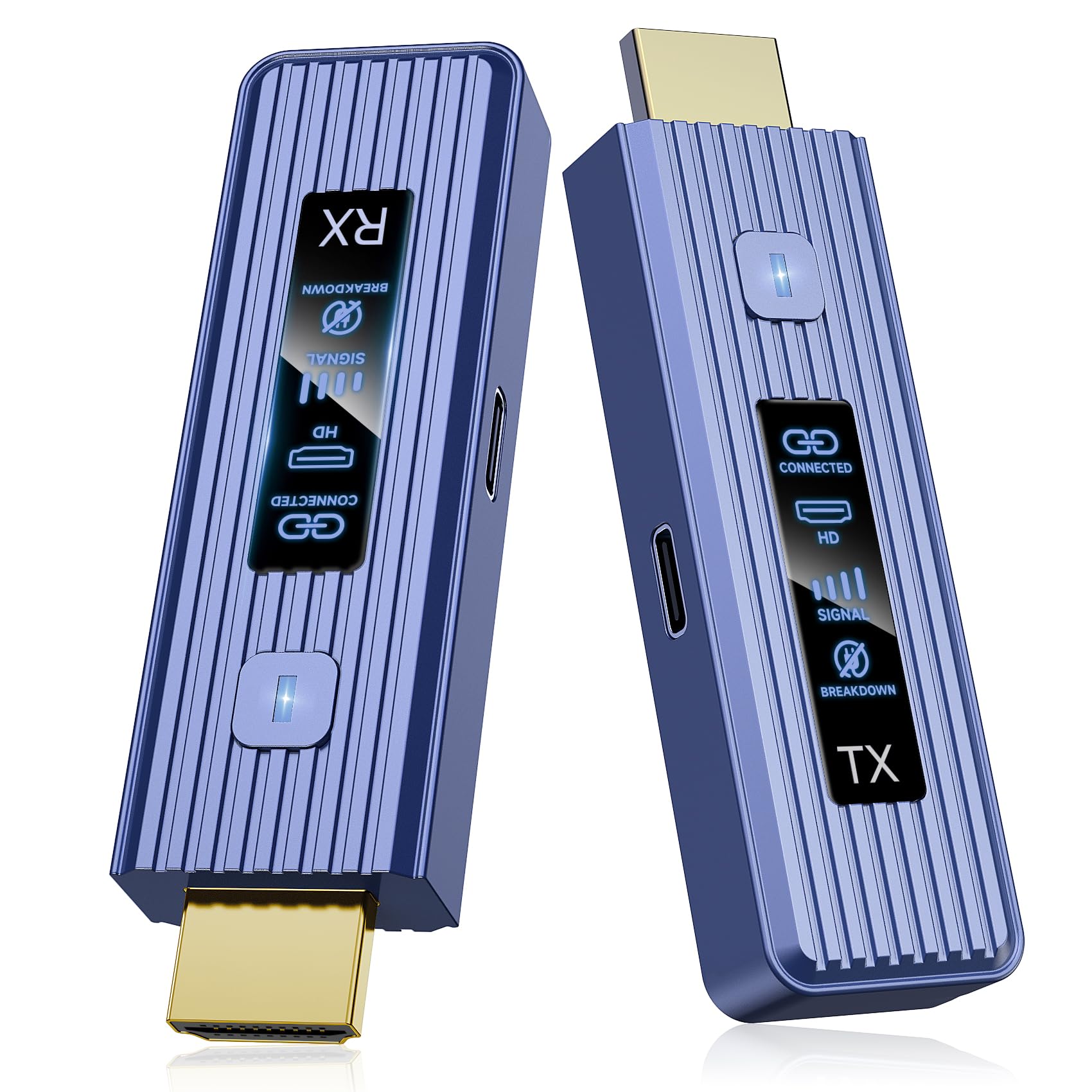 Visoud 𝟐𝟎𝟐𝟔 𝟓𝐭𝐡-𝐆𝐞𝐧 Wireless HDMI Transmitter & Receiver, 360FT/110M Extender, 4K Decode & 1080P Output, Plug & Play, 5.8G+2.4G Streaming Video and Audio for PC/Laptop/TV Box/Monitor