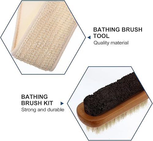Miniatura 5 de 4 unids 1 juego de cepillo de baño kit de limpieza toallas suaves toalla corporal cepillo de limpieza cepillo de cuerpo seco ducha lavado ropa baño