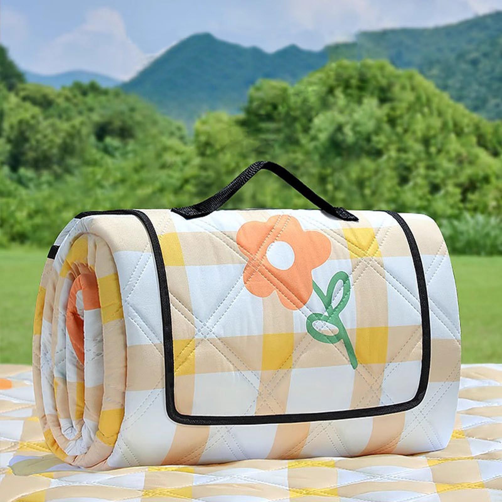 Générique Couverture de Pique-Nique imperméable, Tapis de Camping épais avec Envers résistant à l'humidité, Tapis de Plage Pliable et Portable pour la randonnée, Le Parc et Les Voyages