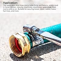 Vista 5 de uxcell Abrazadera de manguera de engranaje helicoidal, 12 abrazaderas de manguera de acero inoxidable ajustables de 38 a 58 pulgadas para asegurar