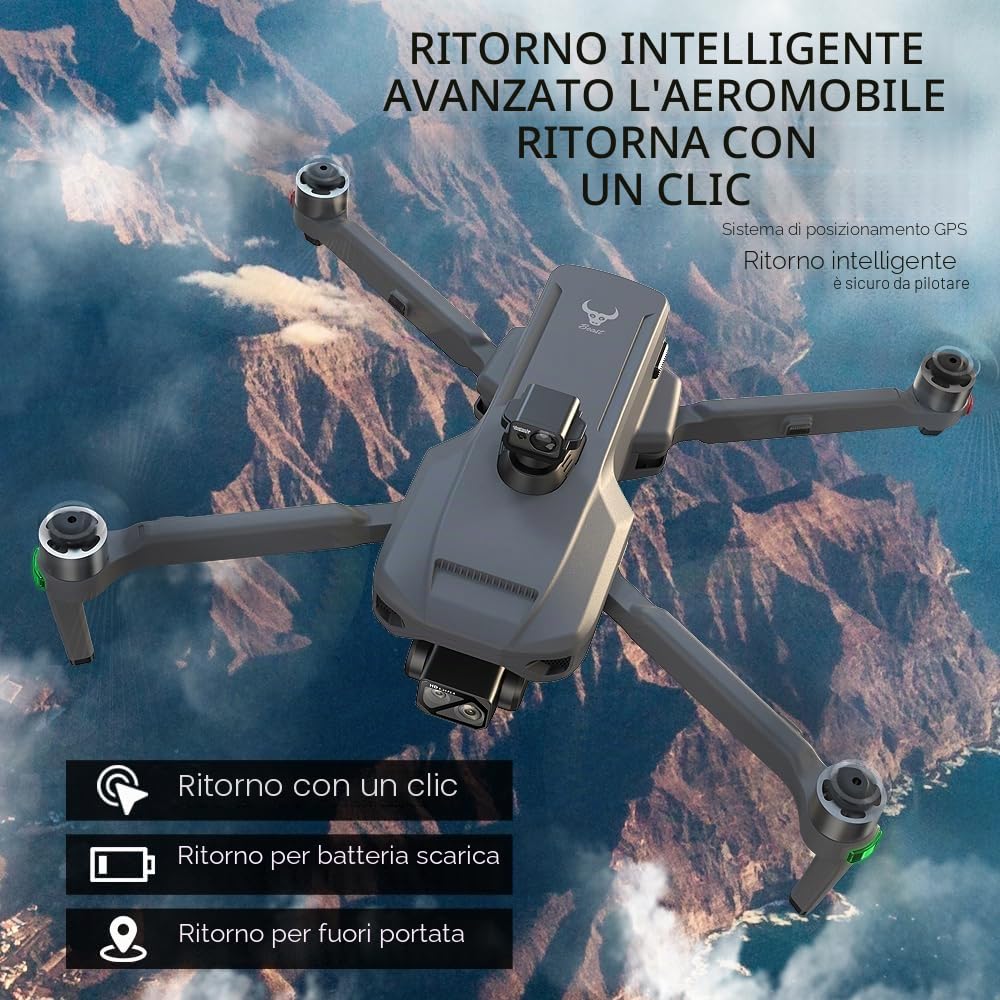 SG909 MAX Drone con fotocamera 4K professionale per adulti, distanza di volo di 6 km, evita ostacoli a 360°, cardano a 3 assi, droni GPS, 3 batterie