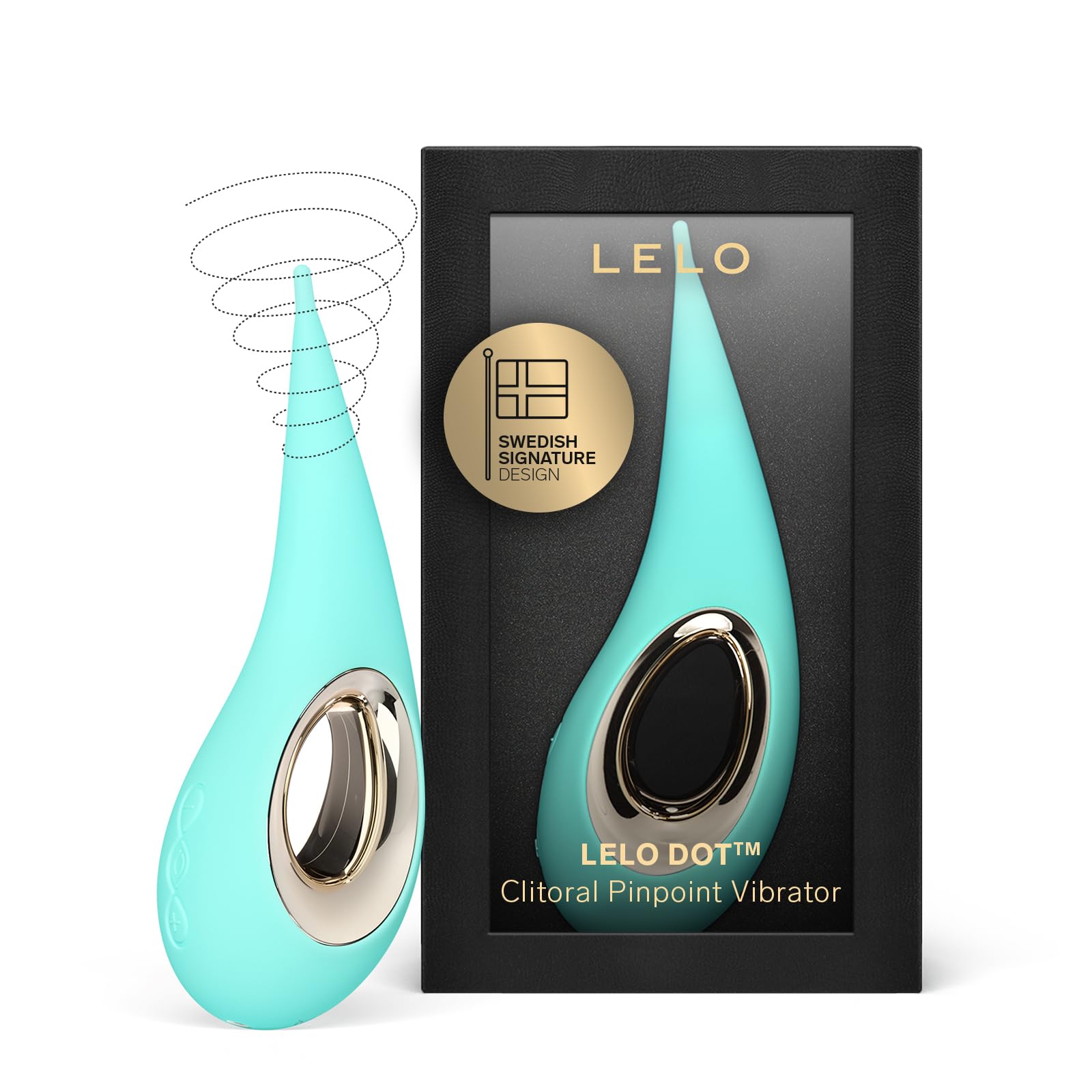 LELO DOT Stimolatore a Punta Clitorideo per Donne con Movimento Ellittico e 8 Modalità di piacere, Sex Toys per Donne, Aqua