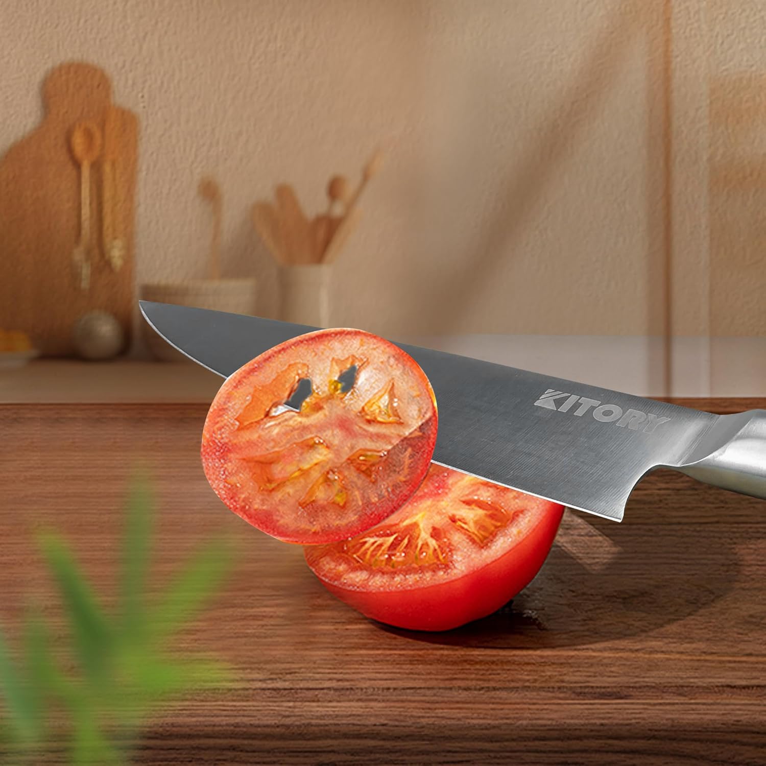 Kitory Chef Knife 8" - Japanese Style Pro Kitchen Knife - Forged German High Carbon Steel - Full Tang Pakkawood Handle-Gift Box included - Image 3