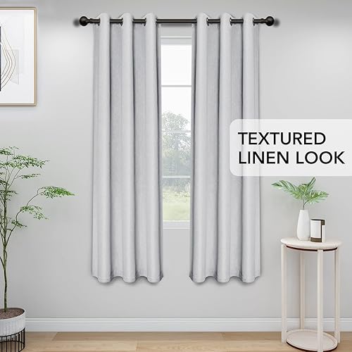 Miniatura 2 de Easy-Going - Cortinas con aspecto de lino opacas con ojales para ventana, cortinas para dormitorio, sala de estar, con aislamiento térmico para