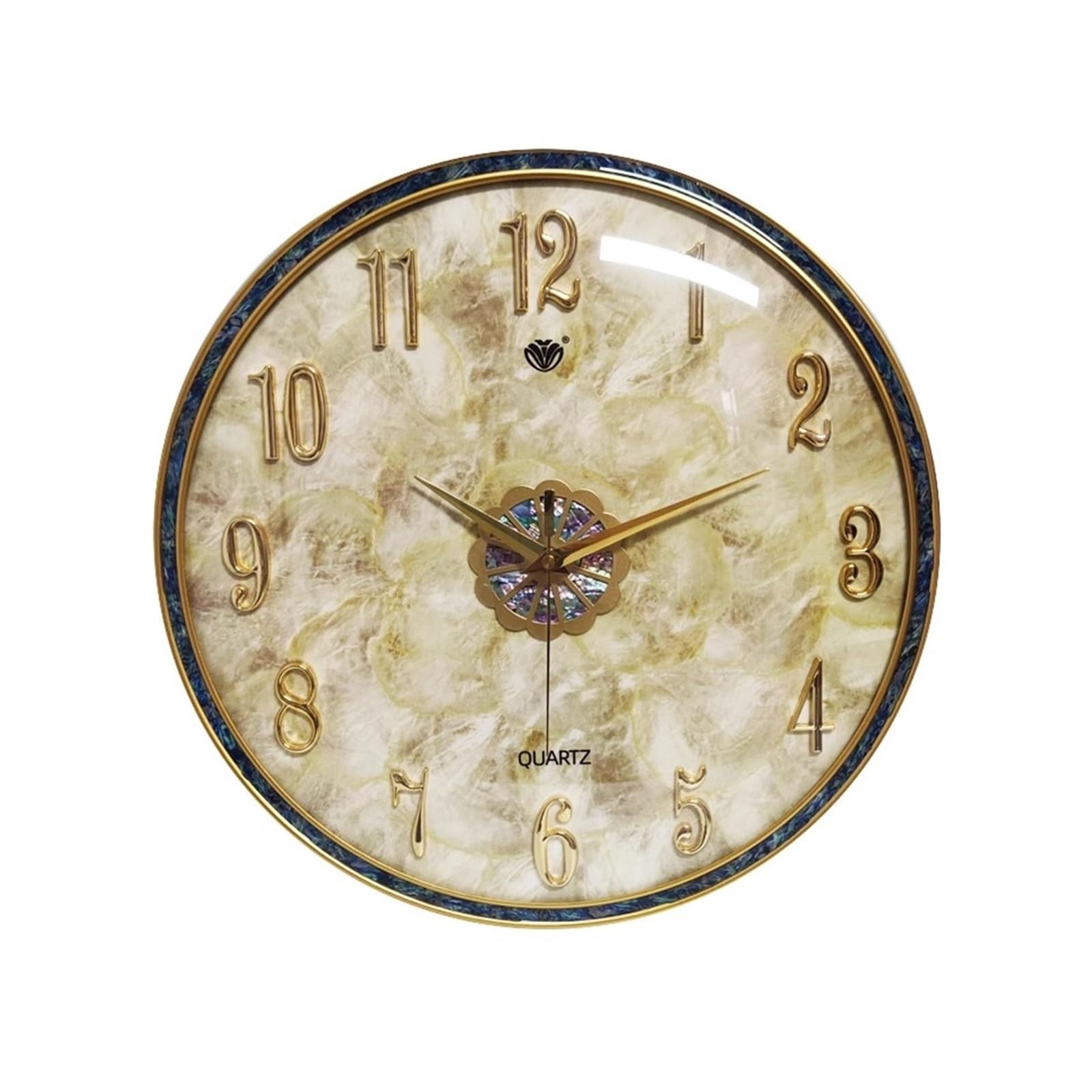 Aioneer Wall Clock Luxury Decorative Shell Wall Clock Fashion Mute Quartz Living Room Household Round Metal Creative