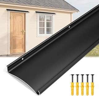Raytano 4.3" Extra Wide Heavy-Duty Aluminum Door Rain Drip Guard,40" L Rain Deflector for Doors Windows Weather Shield for Home, Commercial Use (Size 40″ Length, 4.3″ Wide, 0.8″Height,Black)