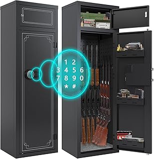 KAER 10-12 Gun Safe,Gun Safes & cabinets,Gun Safes for Home Rifles and Pistols, Gun Safes for Home Rifle and Pistols, Quick Access Gun Safes for Rifles and Shotguns with Keypad,Silent Mode - KAER