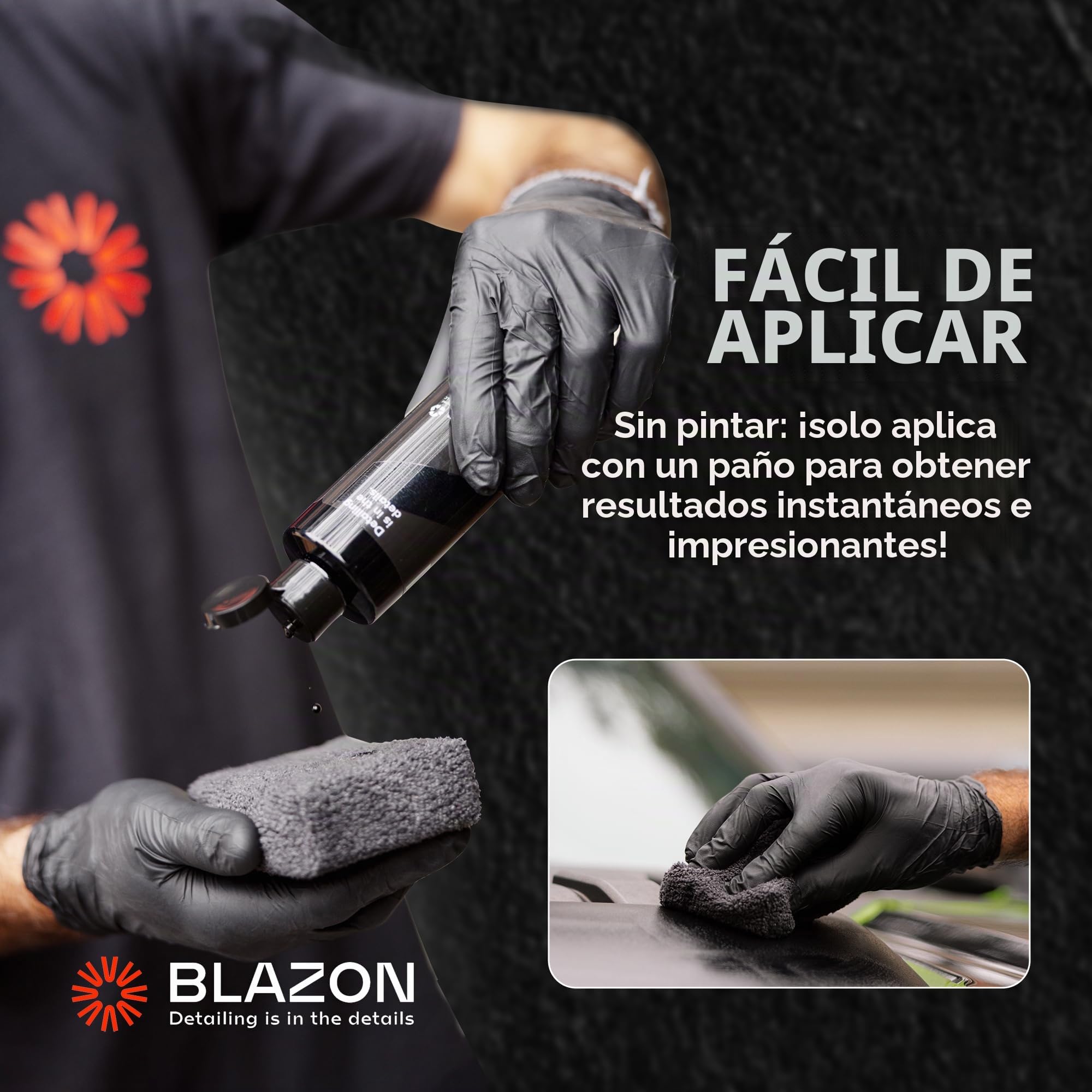 BLAZON Black Trim Restorer - Restaurador de plástico con infusión de tinte para molduras exteriores desteñidas, acabado negro profundo, corrección de arañazos, larga durabilidad y protección UV, 8