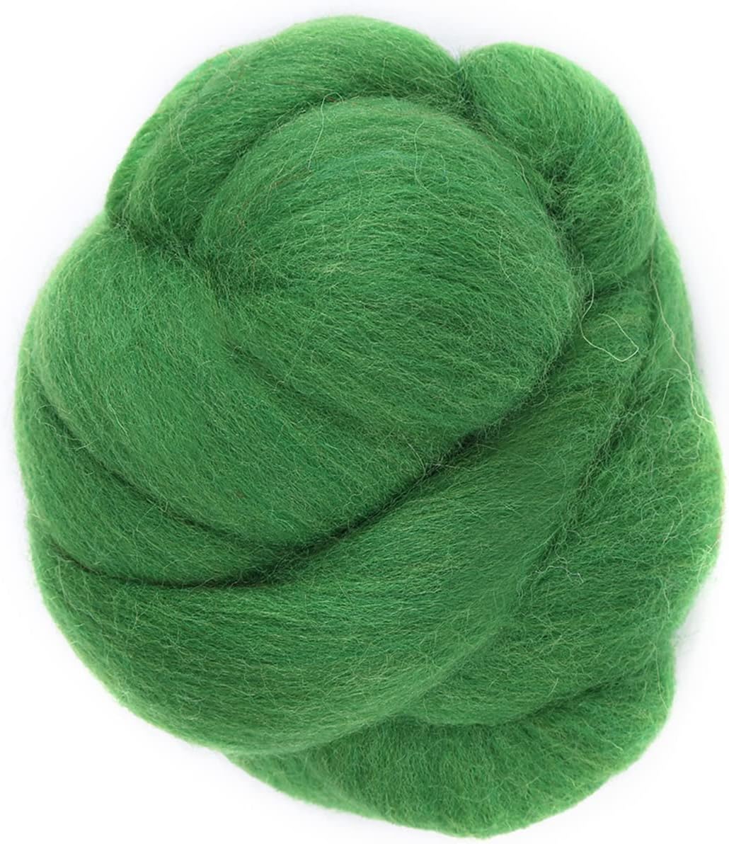 LiebeWH Needle Felting Wool Roving Extra Soft Natural Fiber Batts for Hand Spinning DIY Craft Supplies Chunky Colored Bulk Yarn