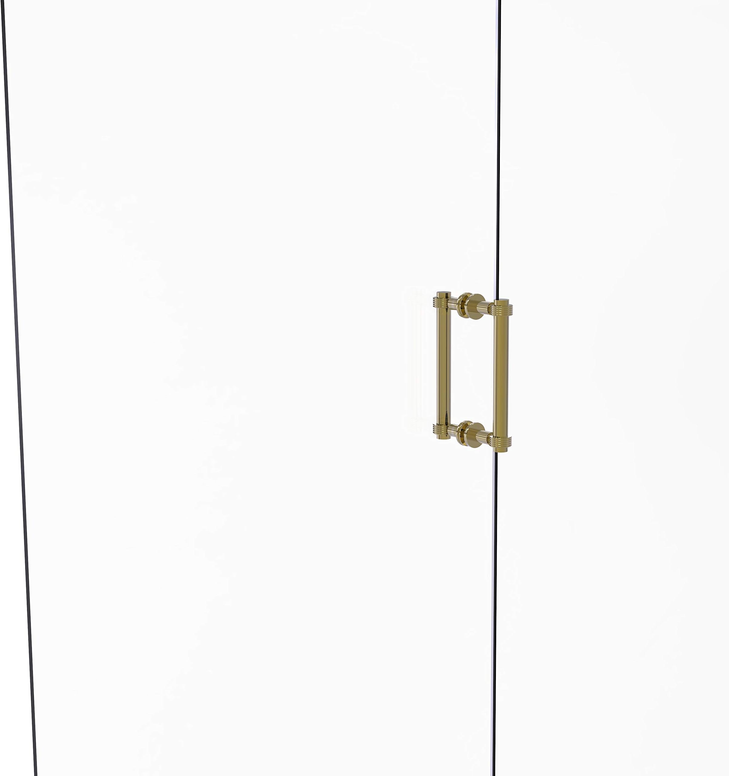 Allied Brass404G-8BB Contemporary 8 Inch Back Grooved Accent Shower Door Pull, unlacquered Brass