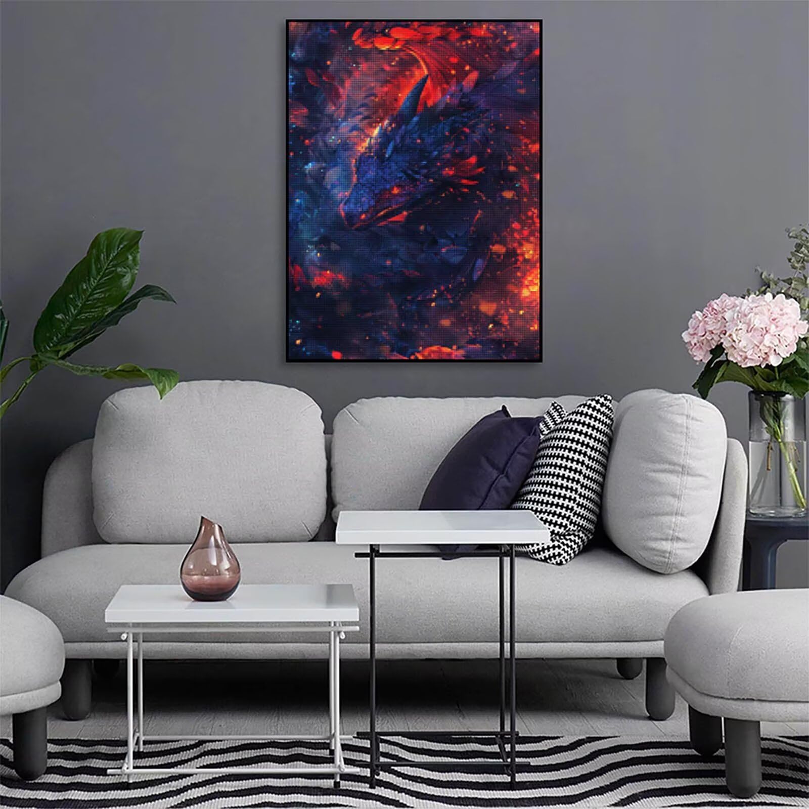 Diament Malarstwo Duży Dragon 80 x 100 cm Diamentowe Malowanie Diamentowe Malarstwo Pełny Zestaw Fantasy 5D DIY Płótno Ścieg Krzyżowy Obraz Rysunek Diamentowy Sztuka Dom Dekoracja Kobieta Prezent D-F