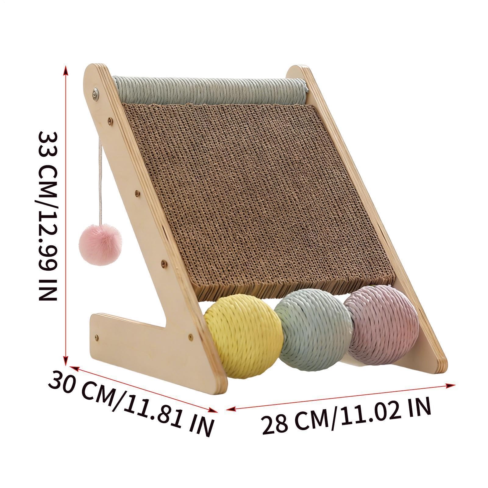 Almohadilla rascadora para gatos Protector de muebles con bolas | Rascador de cartón ondulado para gatos para Enriquecimiento, Aburrimiento, Interior, Esquinas, Camas, Sofás, Alfombra
