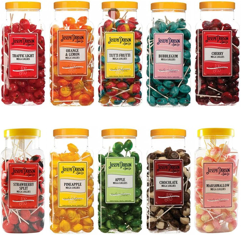 Joseph Dobson & Sons Mega Lollies (Traffic Light, Orange & Lemon, Tutti Frutti, Bubblegum, Cherry, Strawberry Split, Pineapple, Apple, Chocolate, Marshmallow) | Choose Your Favourite Flavour