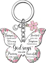 Christian Gifts for Women Faith Bible Verse Keychain Confirmation Gifts for Girls Christian Birthday Gift for Woman Christmas Easter Gift for Her God Says Keychain for Her