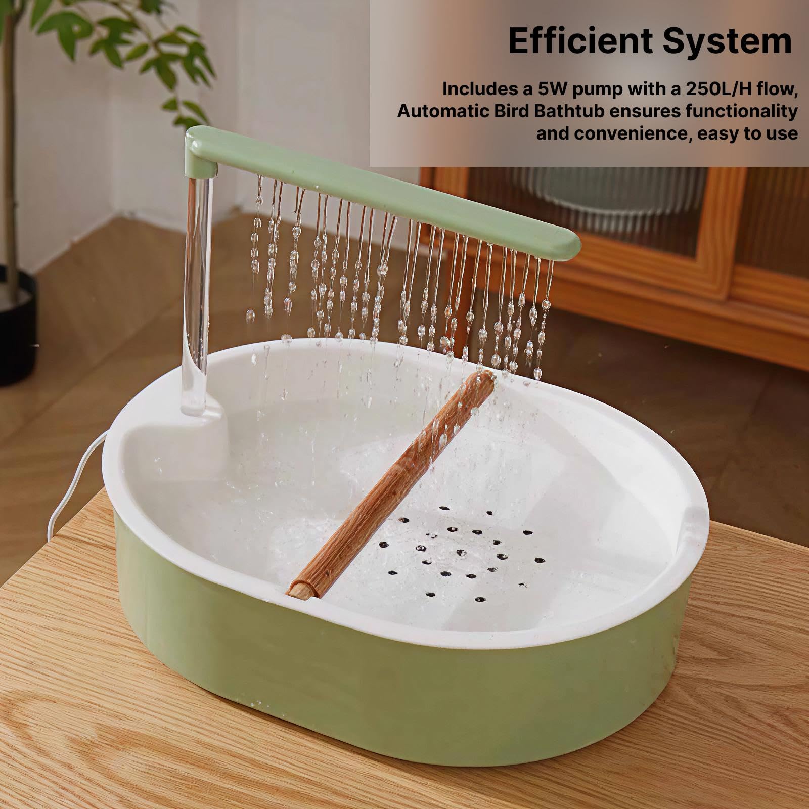 F Fityle Baignoire Automatique Compacte pour Oiseaux, Douche pour Perruches Calopsittes, Inséparables et Autres Oiseaux.
